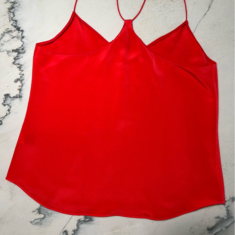 JCREW Red Racerback Silk Tank SZ 10 - Picture 5 of 7